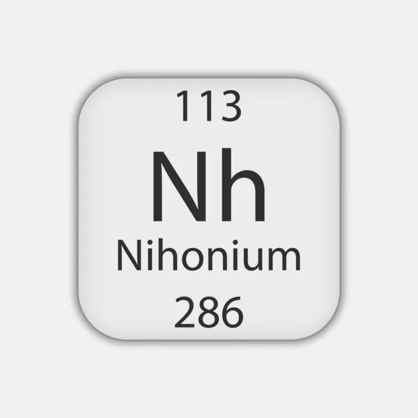 Nihonium Symbol Chemische Elemente Des Periodensystems Vektorillustration — Stockvektor