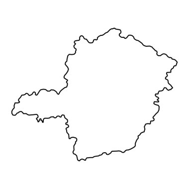 Minas Gerais Haritası, Brezilya eyaleti. Vektör İllüstrasyonu.