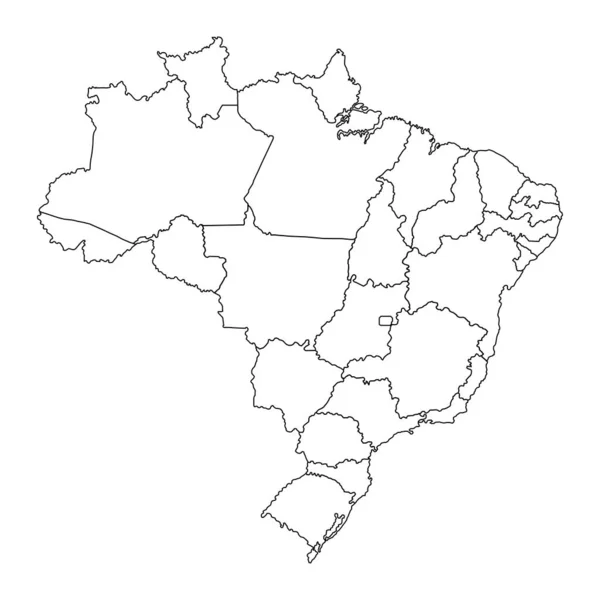 Βραζιλία Χάρτης Πολιτείες Εικονογράφηση Διανύσματος — Διανυσματικό Αρχείο