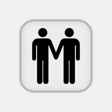 Erkek ve erkek ikonu. Vektör illüstrasyonu.