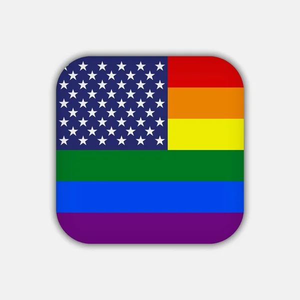 Pride Flag Usa Vector Illustration — Vetor de Stock