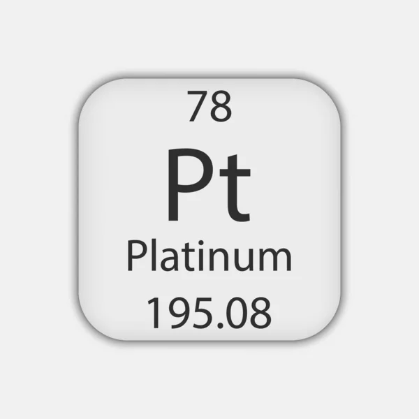 Símbolo Platina Elemento Químico Tabela Periódica Ilustração Vetorial — Vetor de Stock