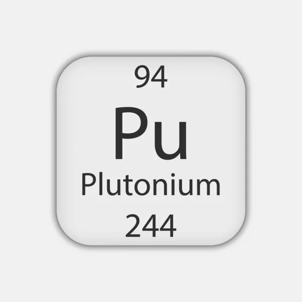 Plutonium Symbol Chemical Element Periodic Table Vector Illustration —  Vetores de Stock