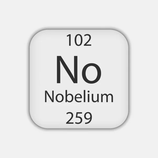 Nobelium Symbol Chemical Element Periodic Table Vector Illustration — Vettoriale Stock