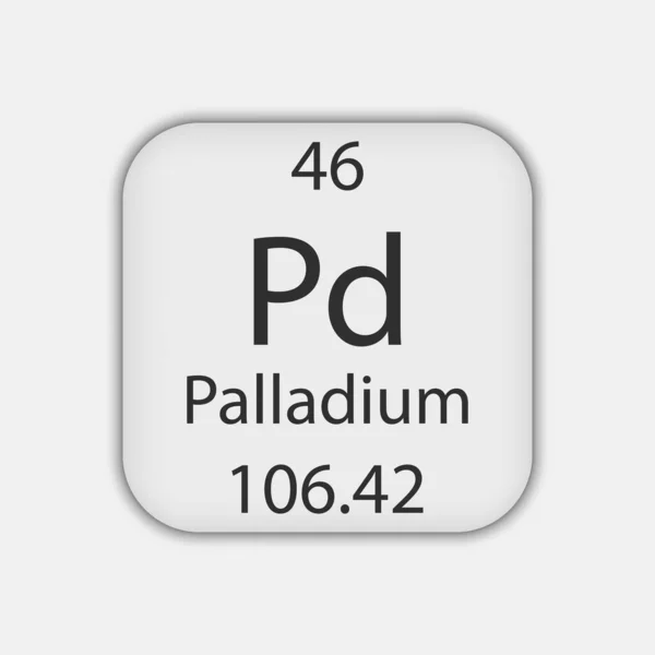 Palladium Symbol Chemical Element Periodic Table Vector Illustration — Archivo Imágenes Vectoriales