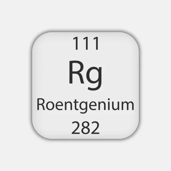 Roentgenium Symbol Chemical Element Periodic Table Vector Illustration — Vector de stock