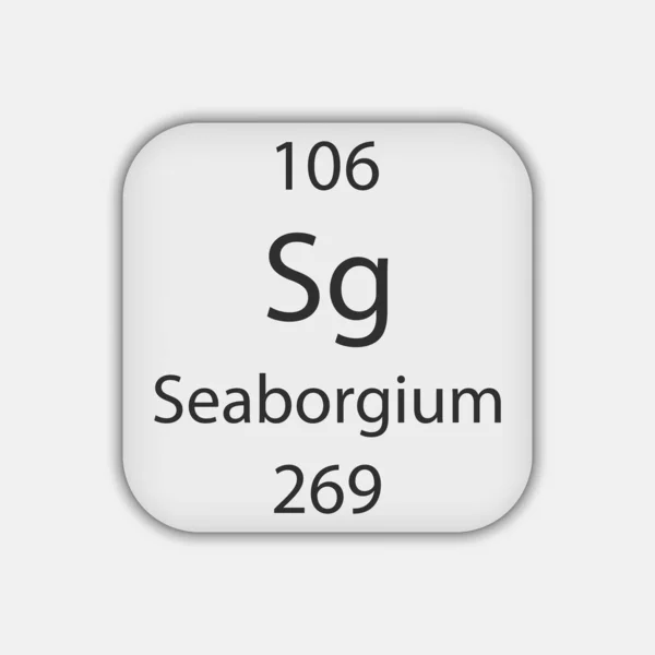 Seaborgium Symbol Chemical Element Periodic Table Vector Illustration — 图库矢量图片