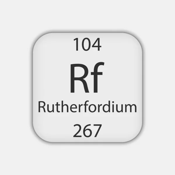 Rutherfordium Symbol Chemical Element Periodic Table Vector Illustration — Stock vektor