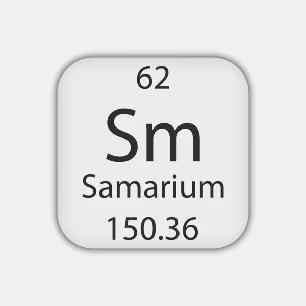 Samarium Symbol Chemical Element Periodic Table Vector Illustration — Vetor de Stock