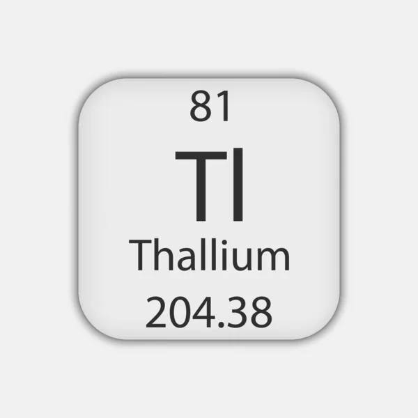 Thallium Symbol Chemical Element Periodic Table Vector Illustration - Stok Vektor