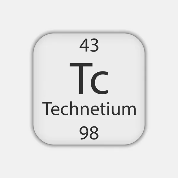 Technetium Symbol Chemical Element Periodic Table Vector Illustration — Archivo Imágenes Vectoriales
