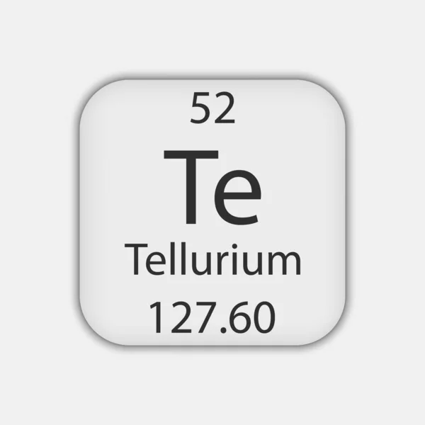 Tellurium Symbol Chemical Element Periodic Table Vector Illustration — Stockový vektor
