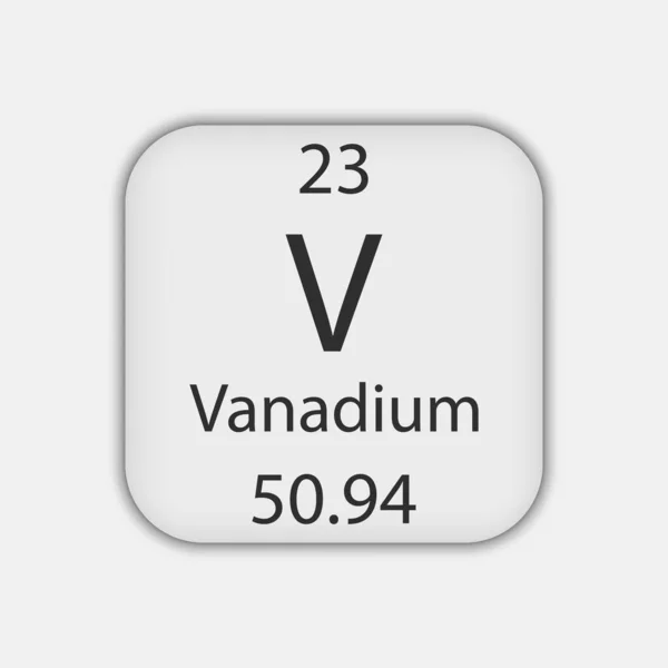 Vanadyum Sembolü Periyodik Tablonun Kimyasal Elementi Vektör Illüstrasyonu — Stok Vektör