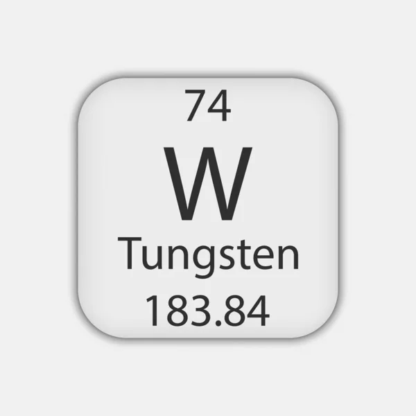 Tungsten Symbol Chemical Element Periodic Table Vector Illustration — Stockvektor