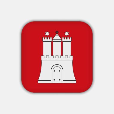 Hamburg bayrağı, Almanya eyaleti. Vektör illüstrasyonu.