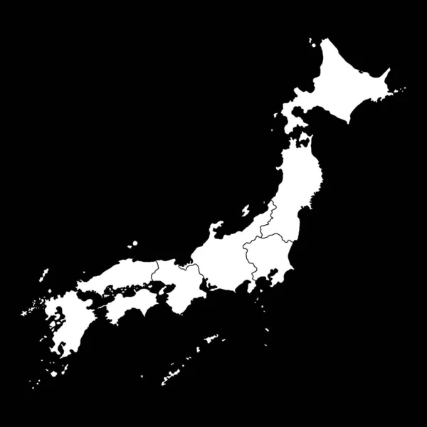 地域と日本地図 ベクターイラスト — ストックベクタ