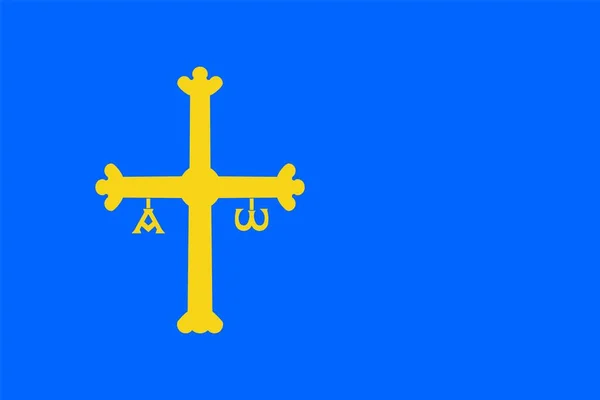 Drapeau Des Asturies Communauté Autonome Espagne Illustration Vectorielle — Image vectorielle