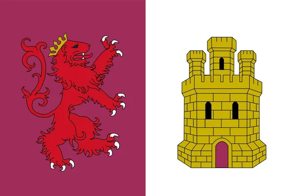 Caceres Vlag Provincies Van Spanje Vectorillustratie — Stockvector