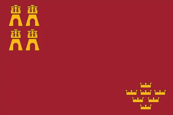 Bandeira Murcia Províncias Espanha Ilustração Vetorial — Vetor de Stock