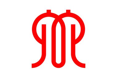 Kanagawa bayrağı, Japonya bölgesi. Vektör illüstrasyonu