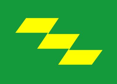 Miyazaki bayrağı, Japonya vilayeti. Vektör illüstrasyonu