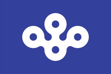 Osaka bayrağı, Japonya Bölgesi. Vektör illüstrasyonu