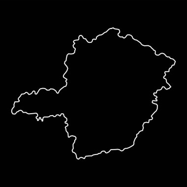 Minas Gerais Haritası, Brezilya eyaleti. Vektör İllüstrasyonu.