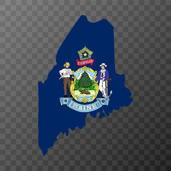 Maine State Flag Vector Illustration — Vetor de Stock