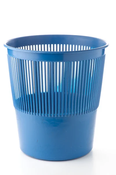 Office plastic blue garbage bin — Stock Photo, Image