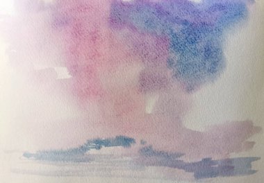 Suluboya kış soyut arka plan, elle boyanmış illüstrasyon