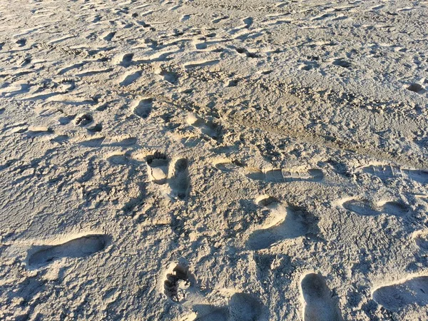 Arena Playa Sombras Luz Solar Arena Patrón Viento Las Lluvias — Foto de Stock