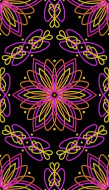 Seamless pattern ornament geometric floral tile