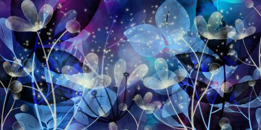 floral ornament background, autumn leaves