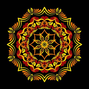 geometric lattice mandala in ethnic style