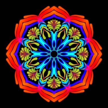 geometric lattice mandala in ethnic style