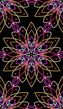 Seamless pattern ornament geometric floral tile