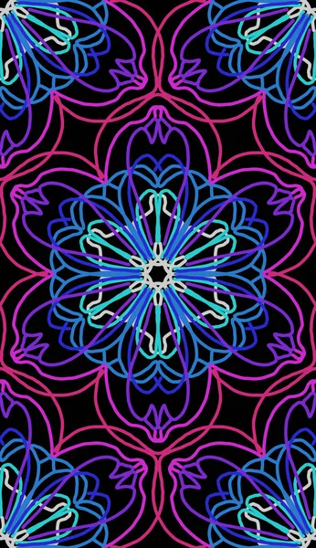 Seamless Pattern Ornament Geometric Floral Tile — 图库照片