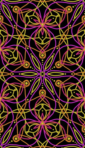 Seamless Pattern Ornament Geometric Floral Tile — Zdjęcie stockowe