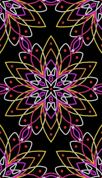 Seamless Pattern Ornament Geometric Floral Tile — Foto de Stock
