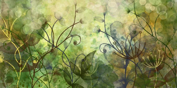 カラフルな花の葉の背景 — ストック写真