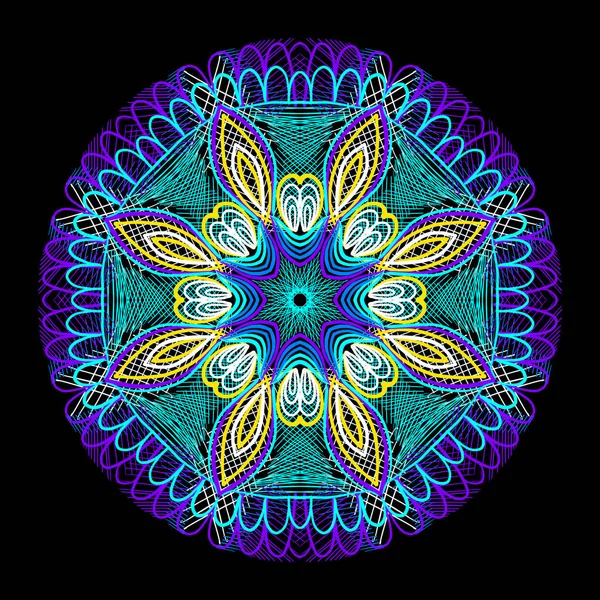 Geometric Lattice Mandala Ethnic Style — Zdjęcie stockowe