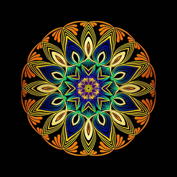Geometric Lattice Mandala Ethnic Style — Foto Stock