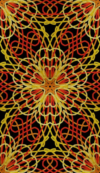 Seamless Pattern Ornament Geometric Floral Tile — ストック写真