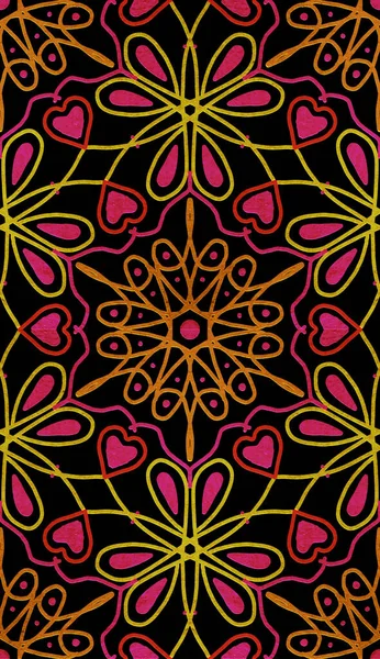 Seamless Pattern Ornament Geometric Floral Tile — Stock Fotó