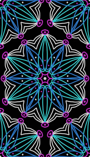 Seamless Pattern Ornament Geometric Floral Tile — Foto de Stock