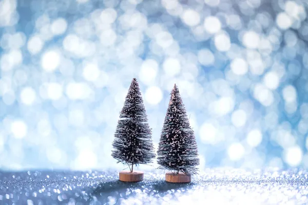 Κοντινό Πλάνο Χριστουγεννιάτικο Παιχνίδι Δέντρο Bokeh Χιόνι Χριστούγεννα Γιορτή Των — Φωτογραφία Αρχείου