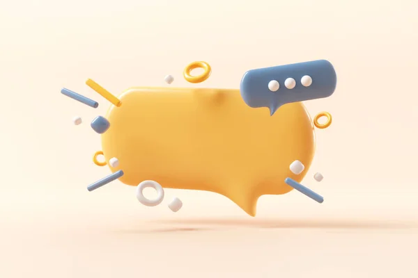 Yellow Bubble Talk Comment Sign Symbol Pastel Background Social Media — 스톡 사진