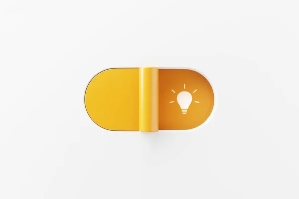Toggle Switch Buttons Idea Light Bulb Icon Creative Idea Sign — Stock Photo, Image