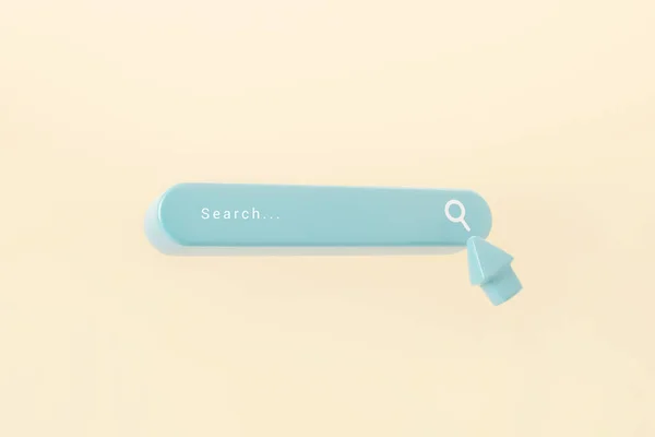 Minimal Search Magnifying Glass Blank Search Bar Pastel Background Render — ストック写真