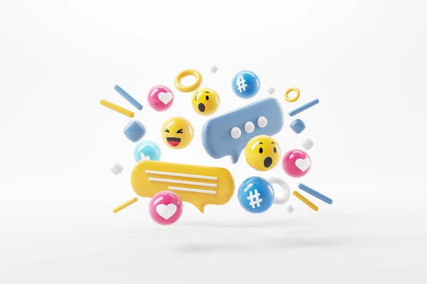 Abstract Social Media Technology Love Comment Icon White Background Online — Stock Photo, Image